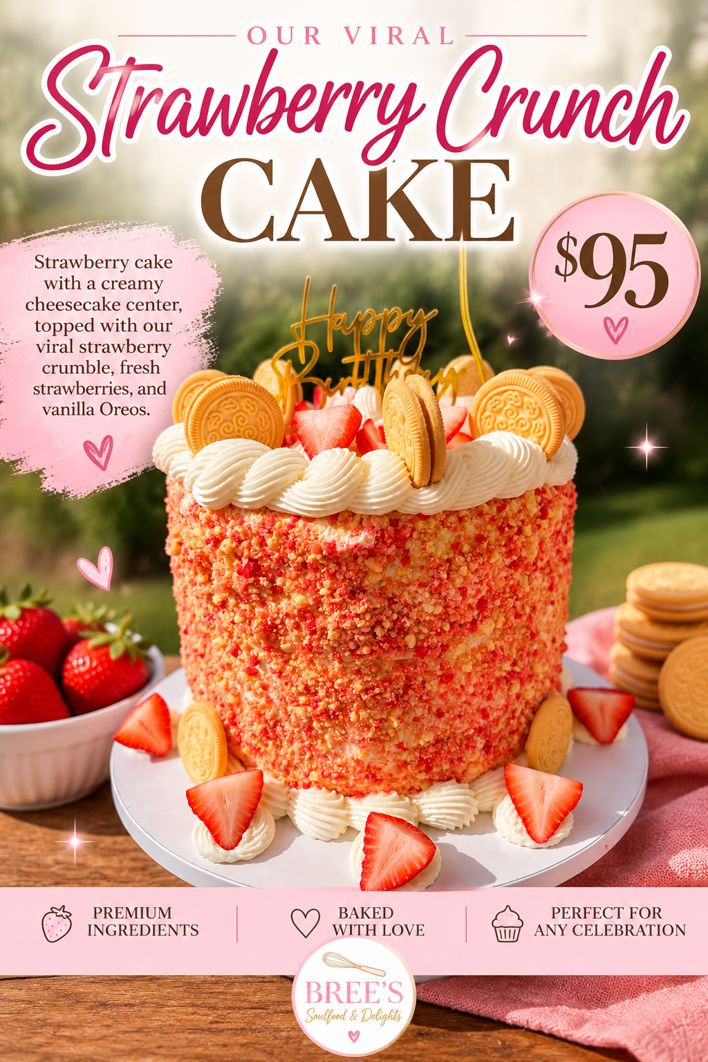 Strawberry Crunch cake
