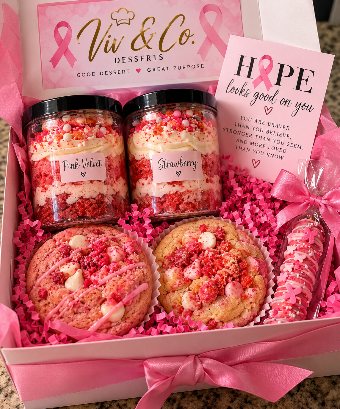 Pink for a Purpose Breast Cancer Awareness Dessert Box