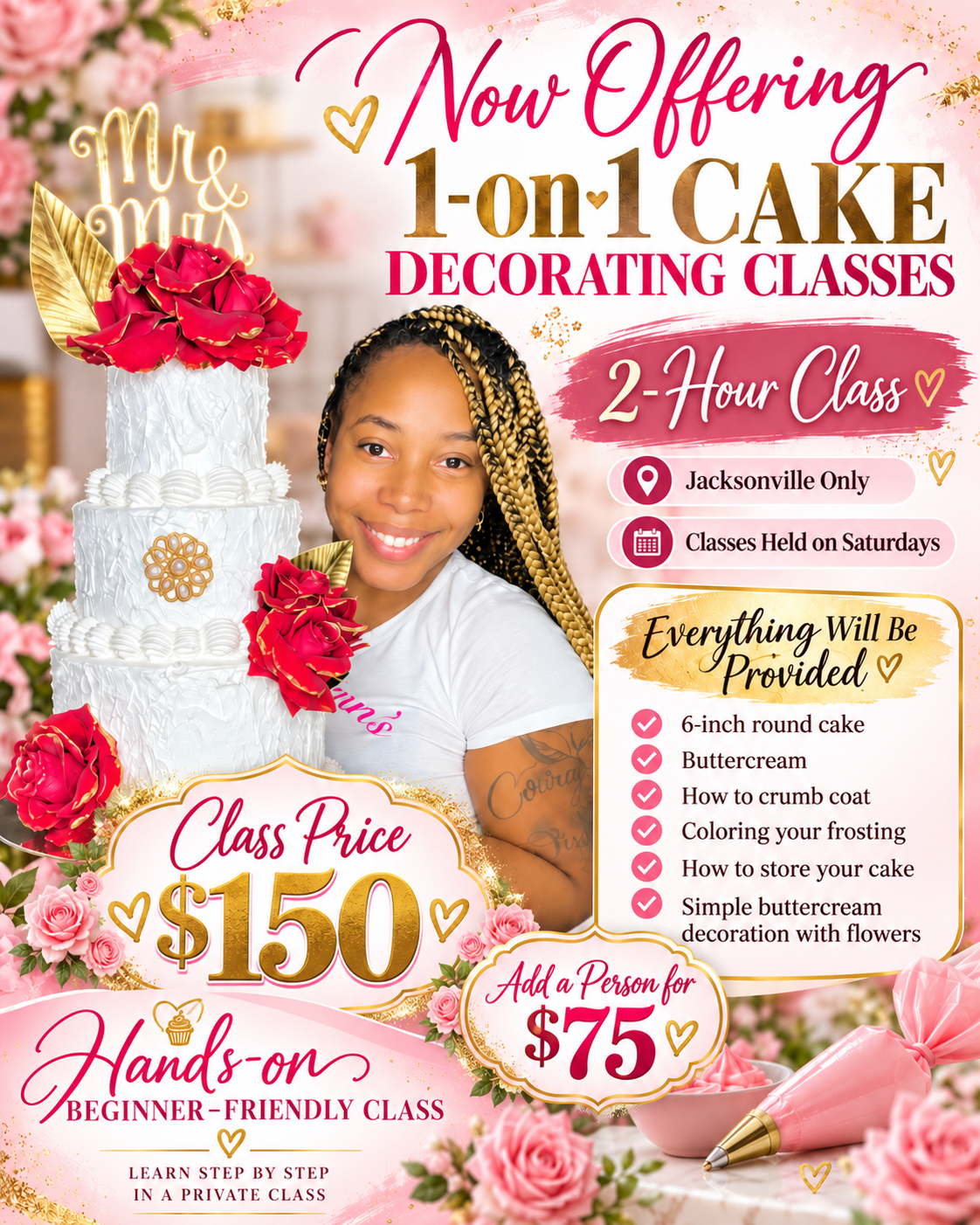 1 in cake decorating class