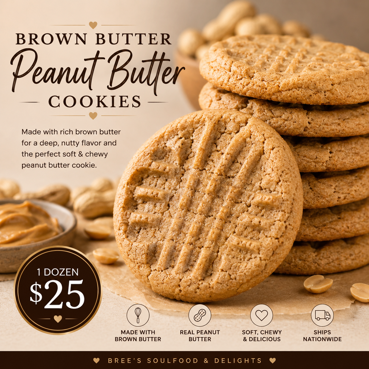Brown Butter Oatmeal Cookies