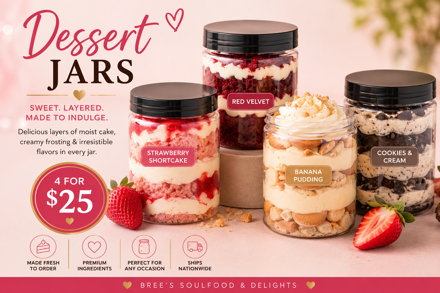 Strawberry Cake Jar